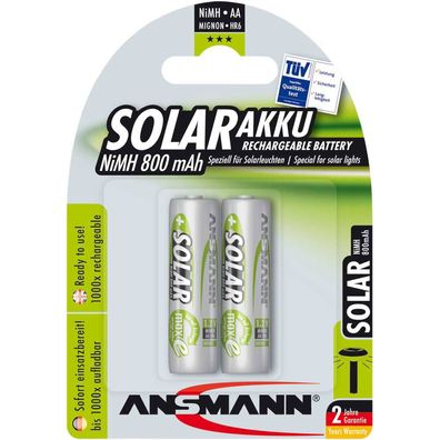 Ansmann 5035513 NiMH-Akku Mignon AA, SOLAR, 800mAh, 2er-Pack