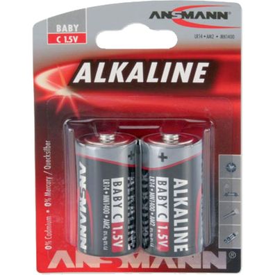 Ansmann 1513-0000 Alkaline Batterie Baby C 7,2mAh, 2er-Pack