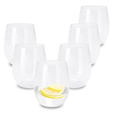 Mehrweg Kunststoff Trink Glas 500 ml - 6er Set - Camping Picknick Wasser Becher