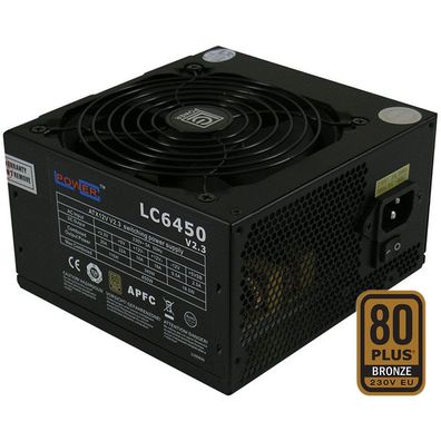 LC-Power LC6450 V2.3, ATX-Netzteil Super-Silent-Serie, 450W, 80+ BRONZE, schwarz