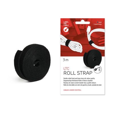 Label-The-Cable Roll, LTC PRO 1210, doppelseitige Klettbandrolle, 25m, schwarz,