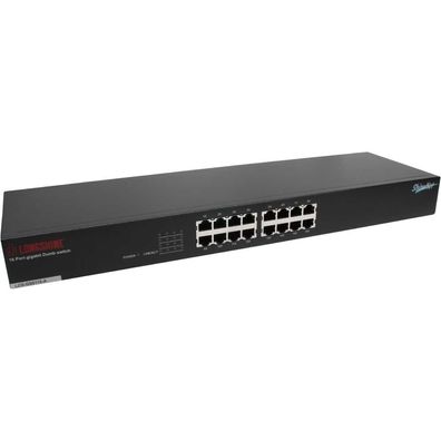 Longshine Gigabit Switch, 16-Port, LCS-GS9116-A, 19Zoll-Version, Lüfterlos