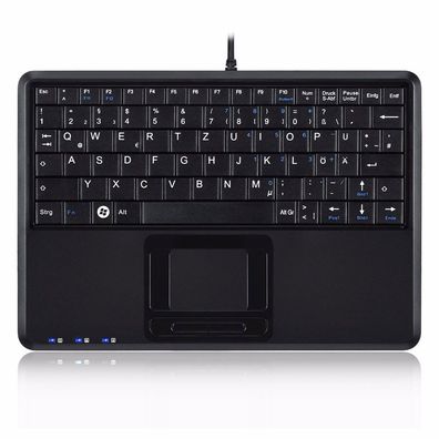 Perixx Periboard-510 H PLUS ES, Mini USB-Tastatur, Touchpad, Hub, schwarz