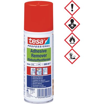 tesa Klebstoffentfernerspray, 200ml, zur einfachen Entfernung von Klebstoffrücks