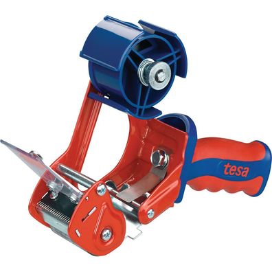 tesa Packbandhandabroller Comfort, bis 66m x 50mm, rot/blau, mehrfarbig