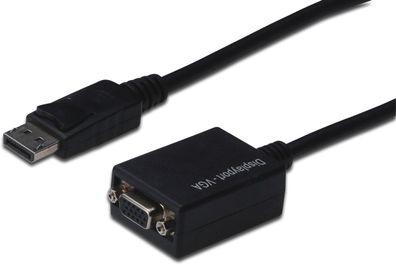 Assmann DisplayPort Adapterkabel DP - HD15 0.15m DP 1.1a sw