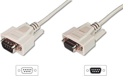 Digitus Datatransfer Verlängerungsk. D-Sub9 St/Bu 3.0m beige
