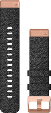 Garmin Ersatzarmband QuickFit20 Nylon Schwarz/ Rosegold