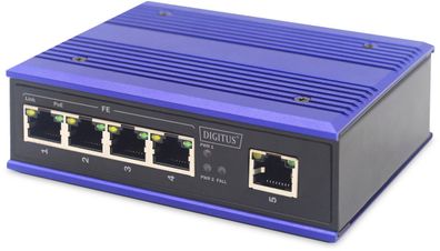 Digitus DN-650107 Industrieller 4-Port FE PoE Switch+1 UPlink