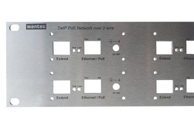 wantec 2wIP Frontplatte mit Montagematerial für 8 Adapter 180