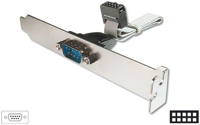 Digitus Slotblech Adapterkabel D-Sub9/St, IDC 2x 5pin/Bu 0.25m