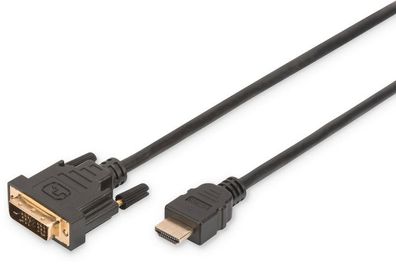 Digitus HDMI-Adapterkabel Typ A-DVI(18 + 1) St/St, 2.0m, Full HD