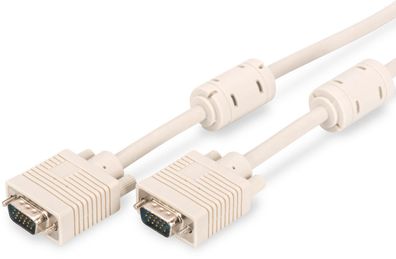 Assmann VGA Monitor Kabel HD15 3.0m 3Coax/7C 2xFerrit beige