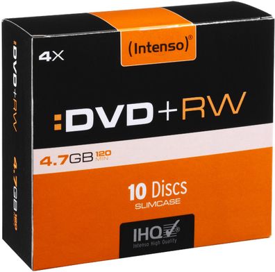 Intenso DVD+RW 4,7GB 4x Speed Rewritable Slim Case 10