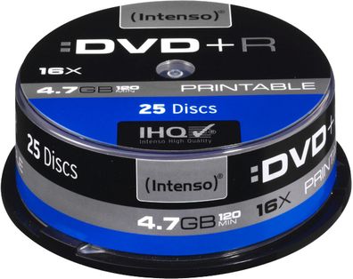 Intenso DVD+R 4,7GB 16x Speed Printable Cake Box 25