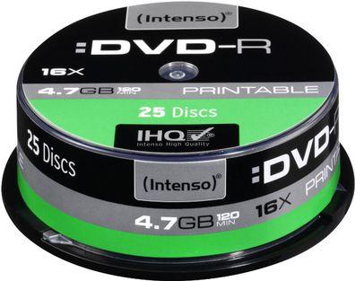 Intenso DVD-R 4,7GB 16x Speed Printable Cake Box 25
