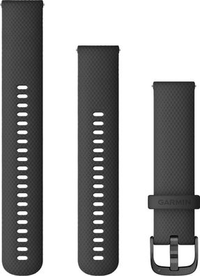 Garmin Ersatzarmband 20mm Silikon Schwarz/ Metallteilen