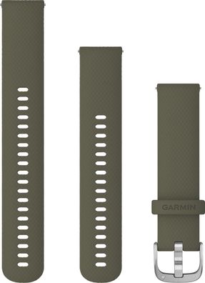 Garmin Ersatzarmband 20mm Silikon Moosgrün/ Silber Schnalle