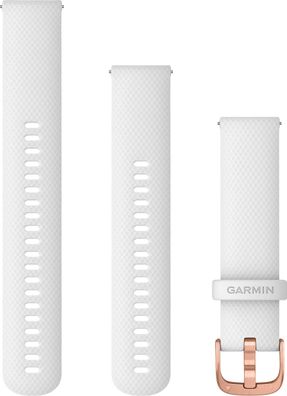 Garmin Ersatzarmband 20mm Silikon Weiß/ Gold Schnalle