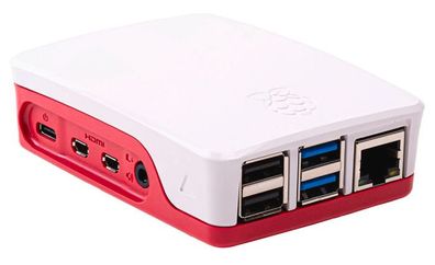 Raspberry Pi 4 Gehäuse Kunststoff Original Weiss / Rot