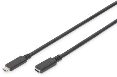 Digitus USB Type-C 2.0 Verlängerungskabel St/Bu 2.0m schwarz