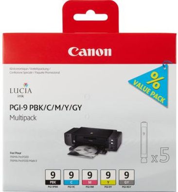 Canon Tintenpatronen PGI-9 Multipack (pbk/ c/ m/ y/ gy)
