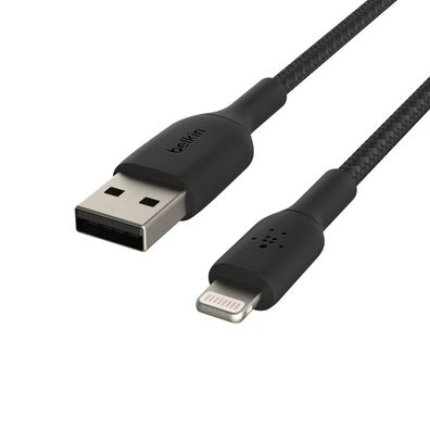 Belkin Lightning Lade/ Sync Kabel ummantelt mfi 15cm schwarz