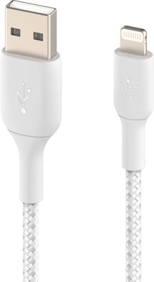 Belkin Lightning Lade/ Sync Kabel ummantelt mfi 3m weiß