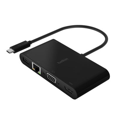 Belkin USB-C auf Gigabit-Ethernet/HDMI/VGA/USB-A-Adapter 100W