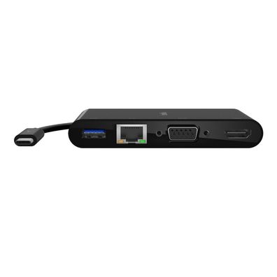 Belkin USB-C auf Gigabit-Ethernet/HDMI/VGA/USB-A-Adapter, blk