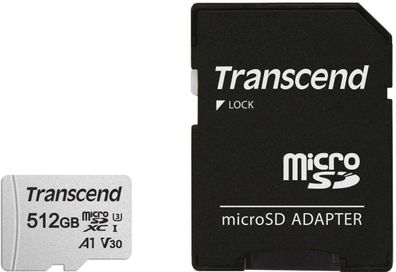 Transcend 512GB microSD w/ adapter UHS-I U3 A1