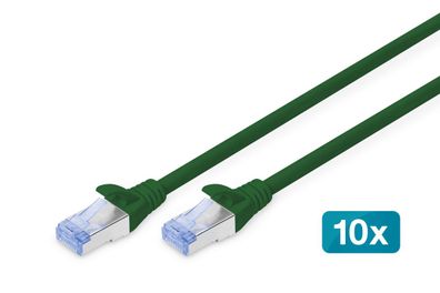 Digitus 10er CAT 5e SF/UTP Patchkabel, 1m, grün