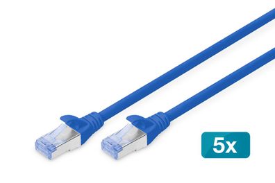 Digitus 5er CAT 5e SF/UTP Patchkabel, 10m, blau