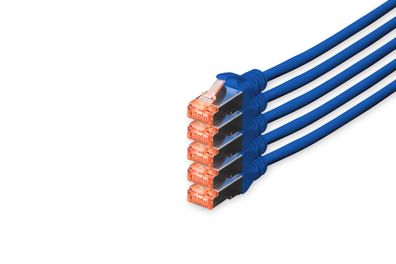 Digitus 5er CAT 6 S/FTP Patchkabel, 10m, blau