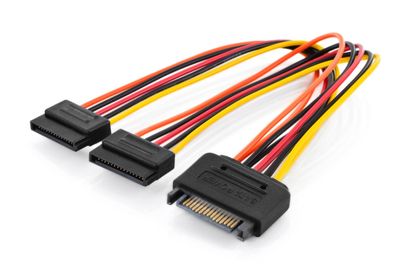 Digitus Internes Y-Stromkabel St/Bu, 0.3m, SATA 15-pin