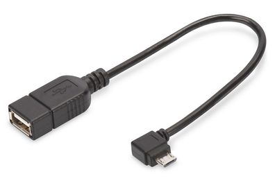 Digitus USB 2.0 Adapterkabel, OTG, Typ micro B - A St/Bu,0.15m