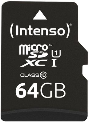 Intenso 64GB microSDXC Class10 UHS-I Premium + SD-Adapter