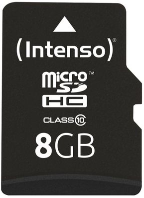 Intenso 8GB microSDHC Class 10 + SD-Adapter