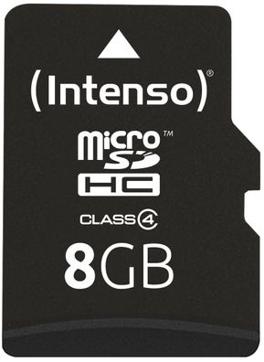 Intenso 8GB microSDHC Class 4 + SD-Adapter