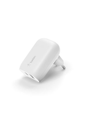 Belkin 37W Dual Wall Charger PPS, 25W USB-C, 12W USB-A, weiß