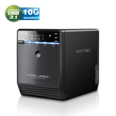 FANTEC QB-35U31R HDD/SSD RAID-Gehäuse, 4x 3,5Zoll/2.5Zoll, USB3.1 Gen. 2