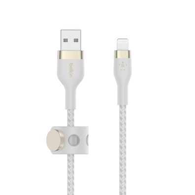 Belkin PRO Flex Lightning/USB-A Kabel, Apple zert., 1m, weiß