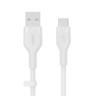 Belkin Flex USB-A/USB-C Silikon-Kabel, 2m, weiß