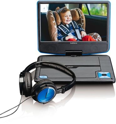 Lenco DVP-910 9Zoll DVD-Player mit USB und KfZ-Halterung (Blau)