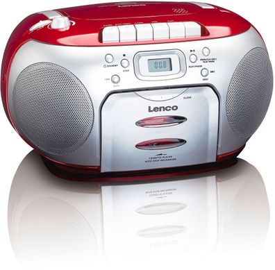 Lenco SCD-420RD CD-Radio mit Kassette (Rot)