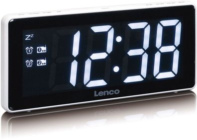 Lenco CR-30 Radiowecker mit 3Zoll LED-Display (Weiß)