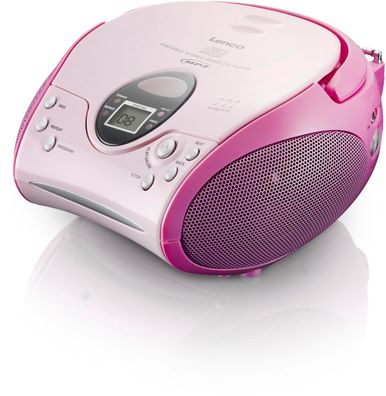 Lenco SCD-24 Stereo UKW-Radio mit CD-Player (Rosa/Pink)