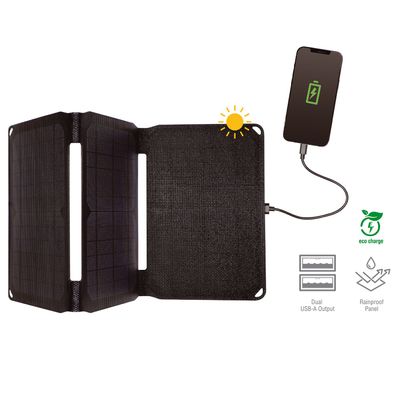 4smarts Foldable Solar Panel VoltSolar 20W, 2x USB-A, schwarz