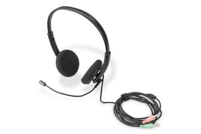 Digitus On Ear Office Headset mit Geräuschreduzierung, 3,5 mm