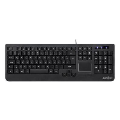 Perixx Periboard-513 II US, USB-Tastatur, Touchpad, schwarz US-Layout